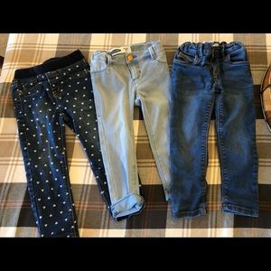 Toddler size 3T/A jeans, three count